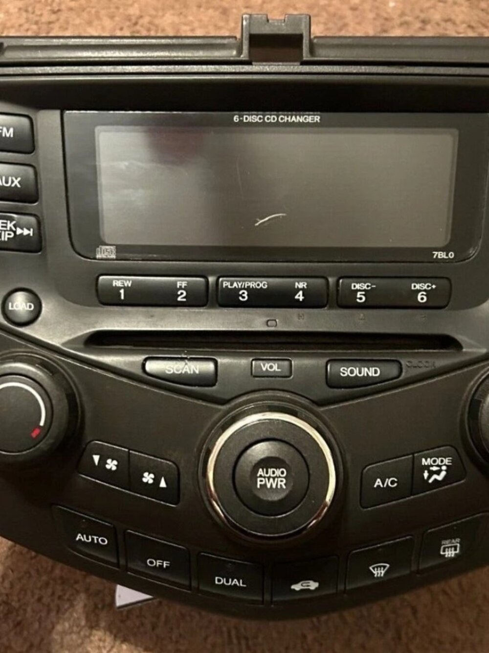 2003-2007 Honda Accord OEM 6-Disc CD Player Radio Dual Climate